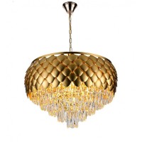 Люстра хрустальная Золотая медуза 500х750мм Е27х8