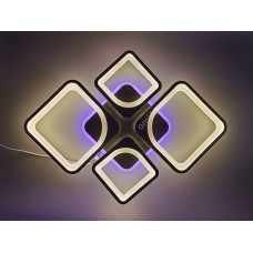 Люстра черная на пульте Ромб 4BK  120W RGB 3000-6000К 70*50*8см 20-25кв/м