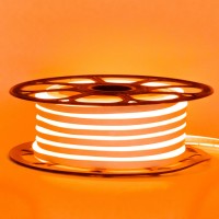 Светодиодный неон 220В оранжевый AVT-1 120led/m smd2835 7W/m IP65, 1м